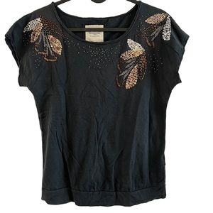 Heritage 1981 S beaded navy 100% cotton top